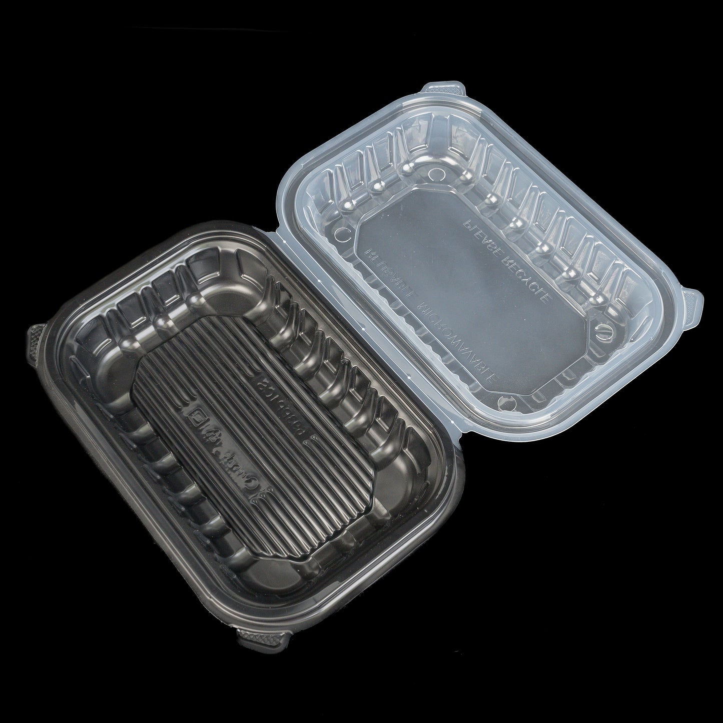 205 Black/Container De Plastico Vintage  9" x 6" x 3" 100 Case