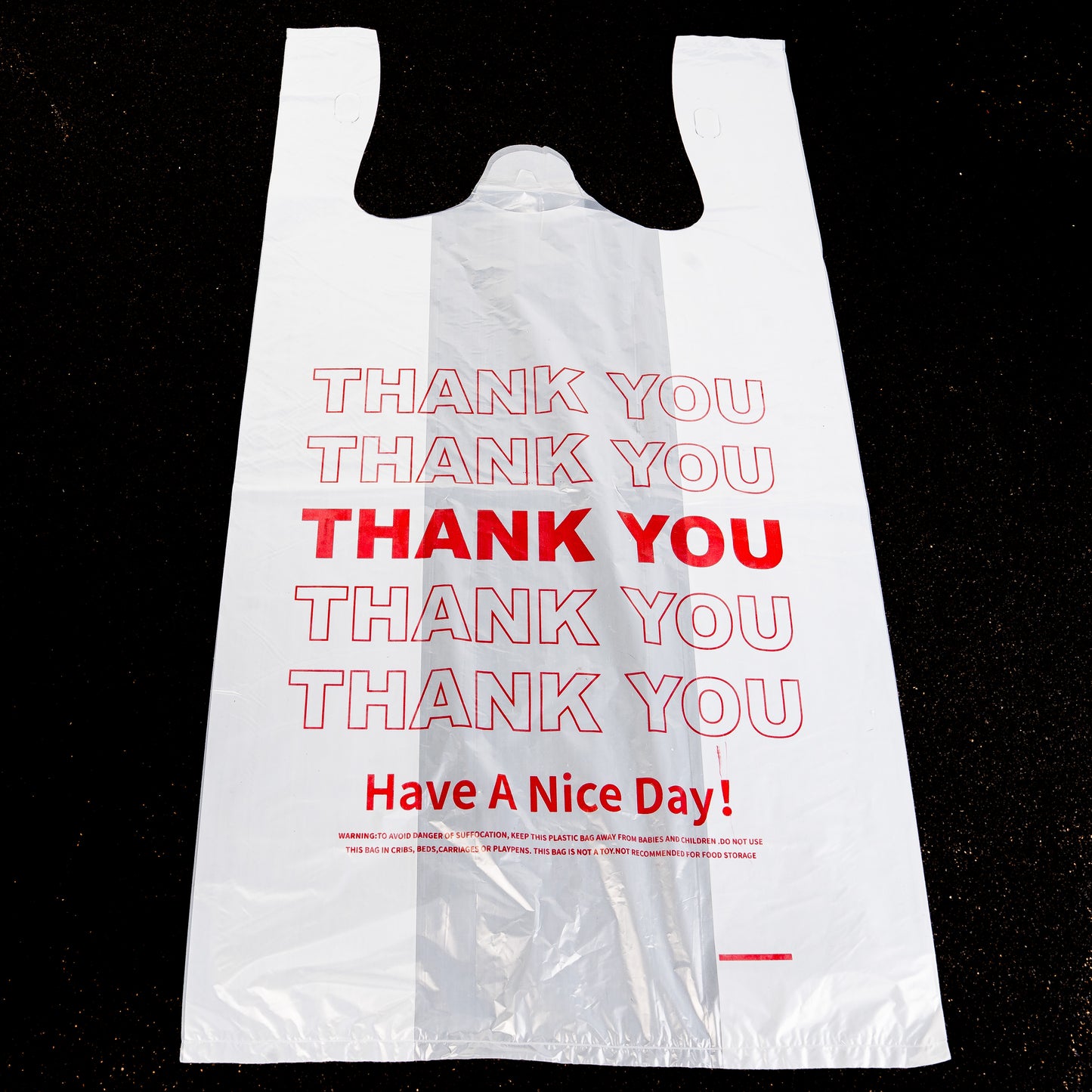 White Thank You Plastic Bag (1000ct)