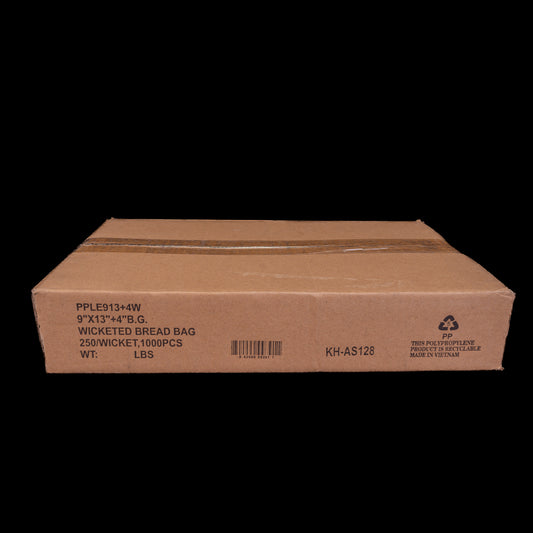 Wicketed Bread Bag 9" x 13"+ 4 B.G. 250/Wicketed / 1000pcs